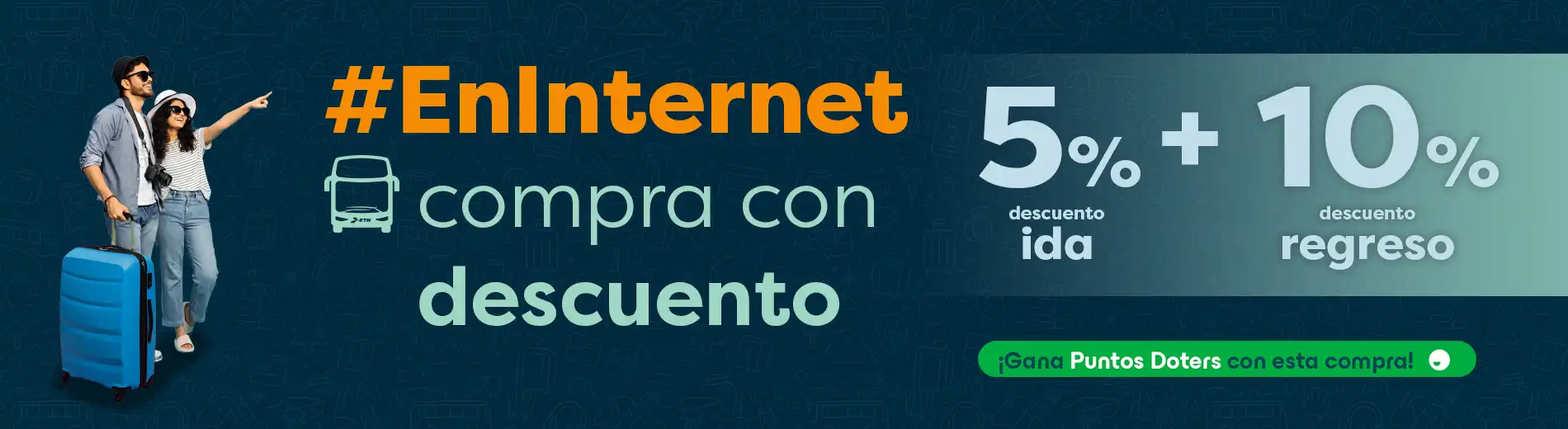 Compra en Internet 5% de ida y 10% de regreso