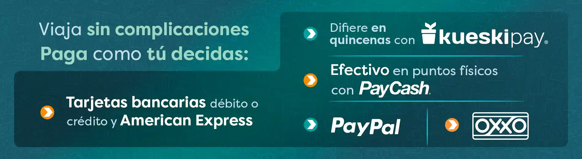 Haz tu compra y paga con diferentes metodos de pago