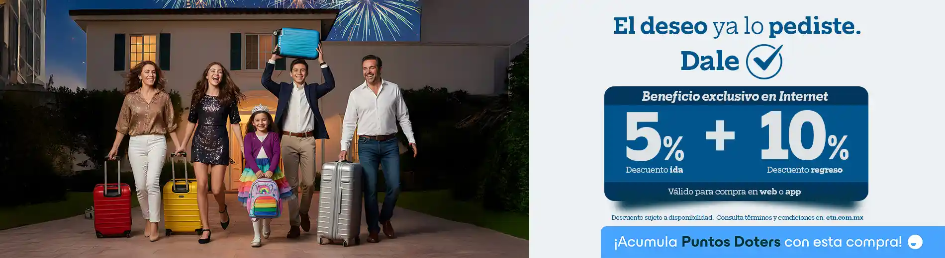 Compra tus boletos en Internet descuentos 5+10 con ETN Turistar