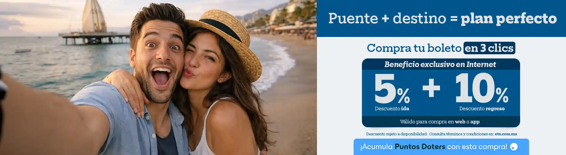 Compra tus boletos en este puente descuentos 5+10 con ETN Turistar