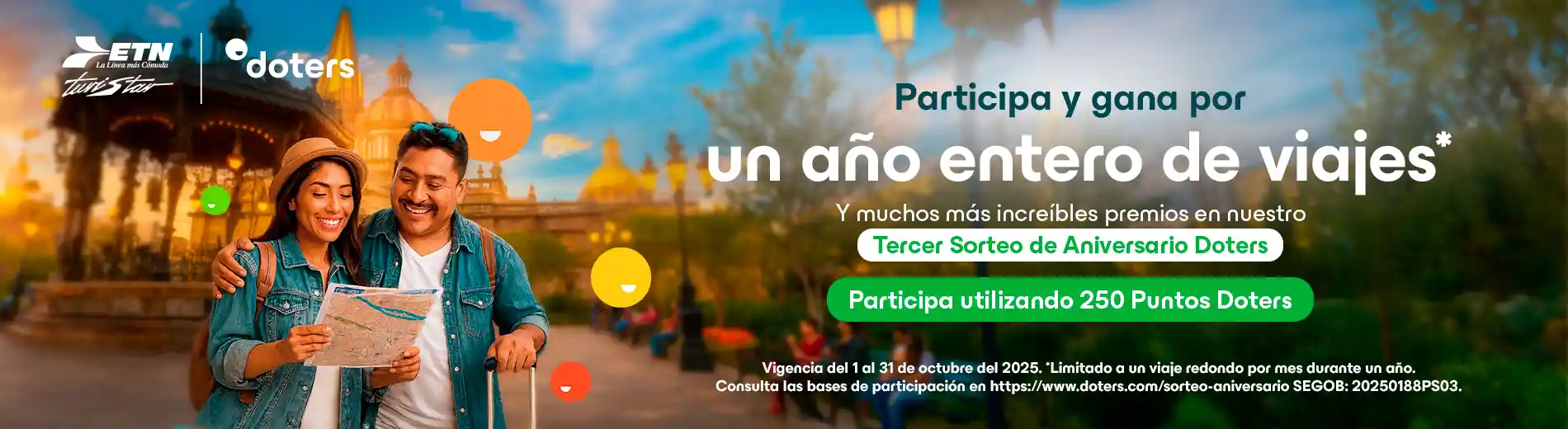 Increibles Premios Sorteo Doters en Aniversario con ETN Turistar
