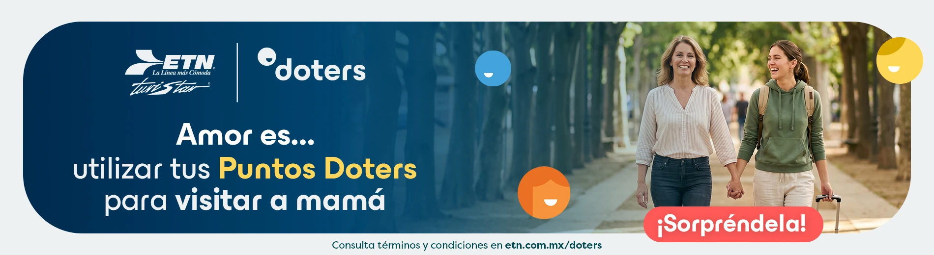 Utiliza tus Puntos Doters y viaja con mamá con ETN Turistar