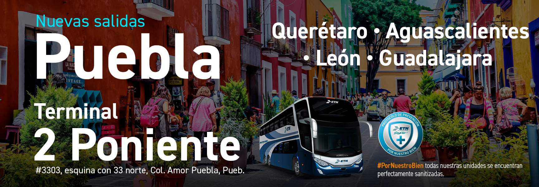 Boletos de autobús a Puebla 2 Poniente